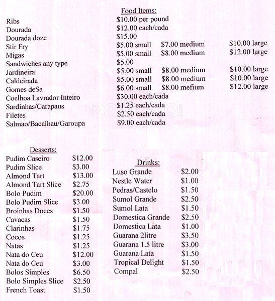 Lavrador B.B.Q menu