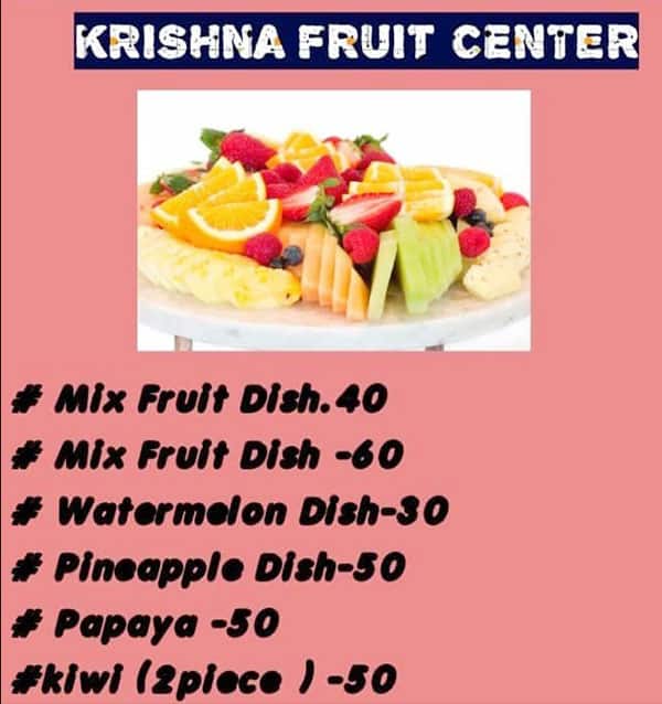 Menu of Krishna Fruit Center, Gota, Ahmedabad