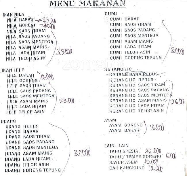 Ikan Nila Pak Ugi Menu, Menu for Ikan Nila Pak Ugi, Kelapa Gading