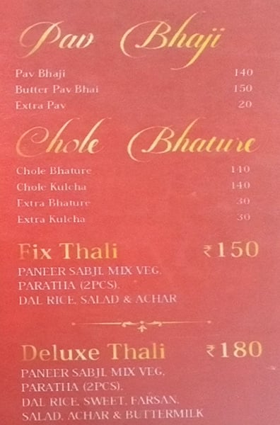 Gwaliya fast food menu
