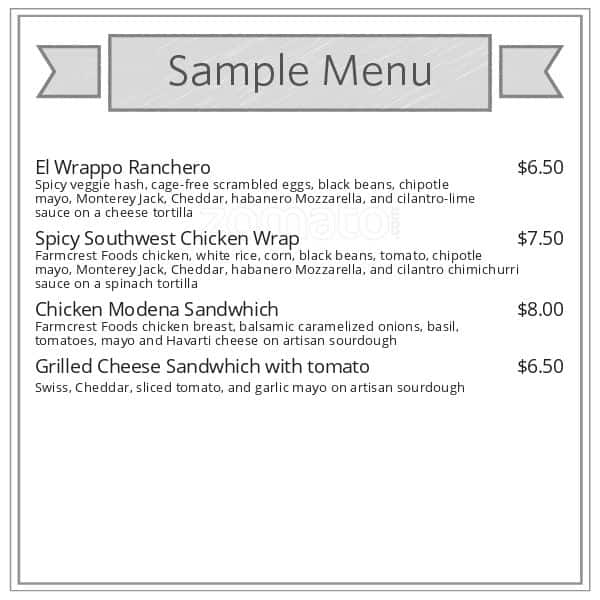 Menu at JJ Bean Coffee Roasters cafe, Port Moody, 400 Capilano Rd Unit 7