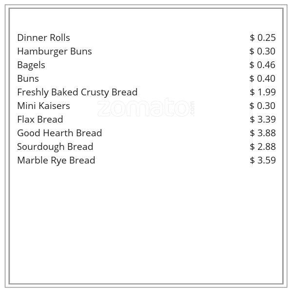 Menu at Grainery Bakery & Deli, Brampton