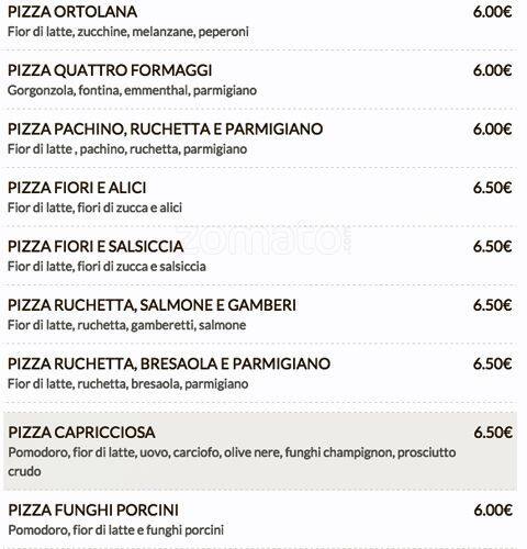 Menu di Ristorante Pizzeria 'nduja Bufala e Pachino 