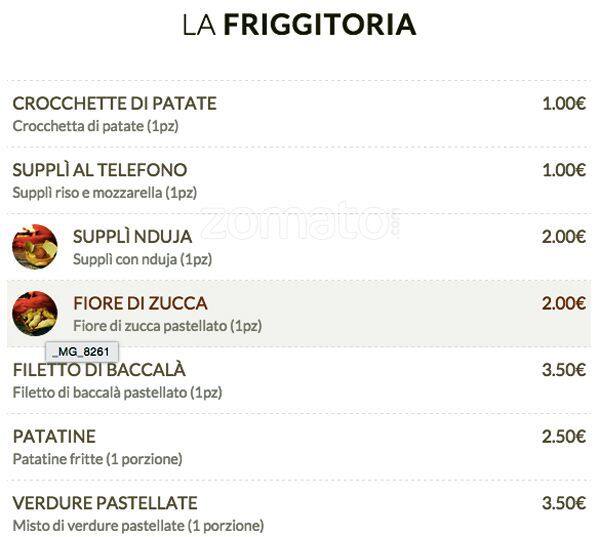 Menu di Ristorante Pizzeria 'nduja Bufala e Pachino 