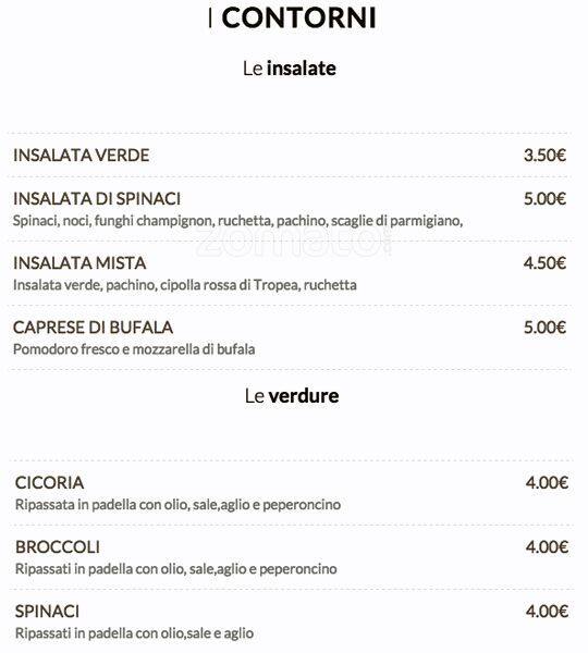 Menu di Ristorante Pizzeria 'nduja Bufala e Pachino 