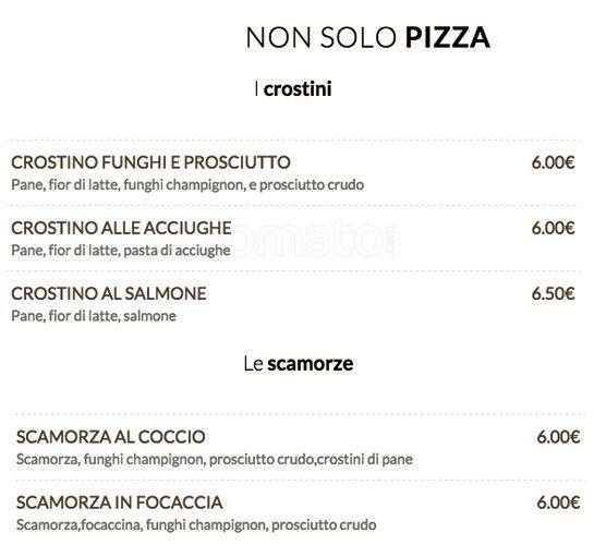 Menu di Ristorante Pizzeria 'nduja Bufala e Pachino 