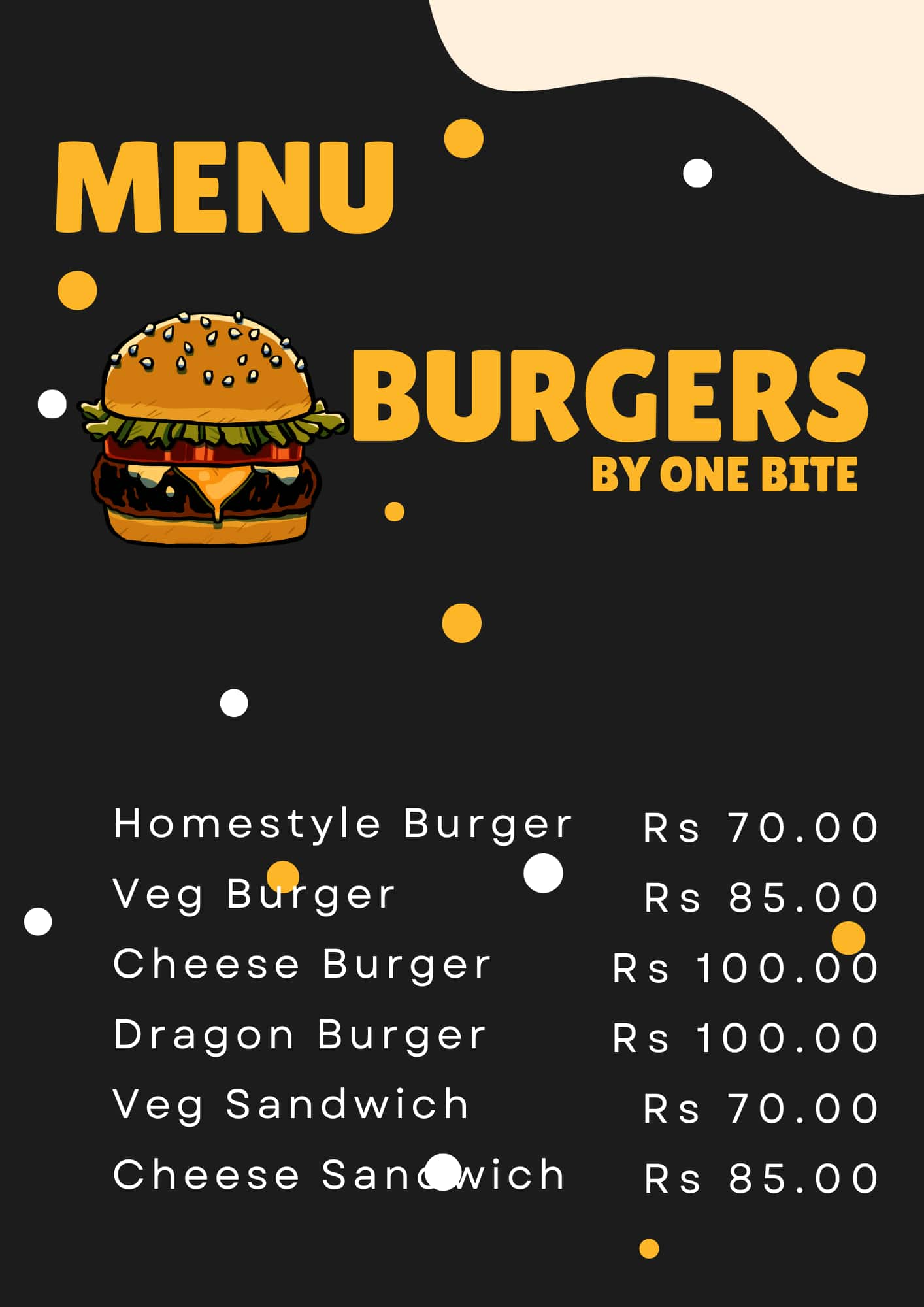 Menu of One Bite, Indirapuram, Ghaziabad