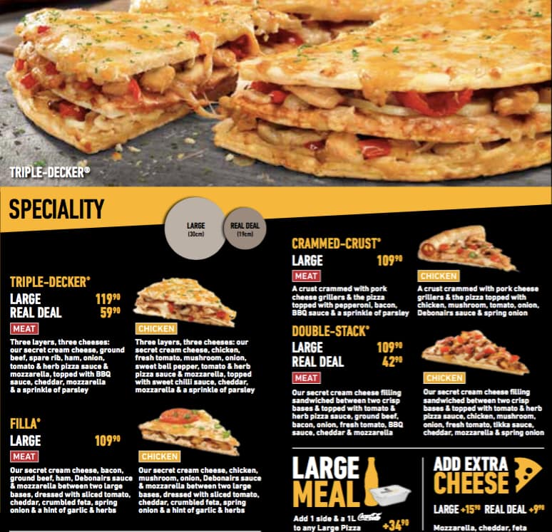 Speisekarte von Debonairs Pizza,