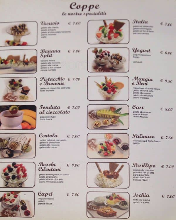 Menu di Gelateria Oasi 