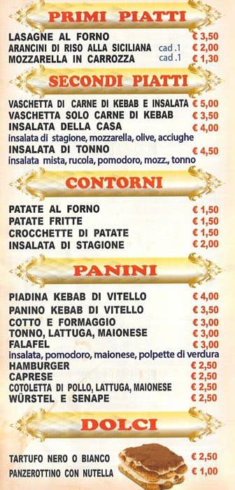 Menu di C'è pizza per te 