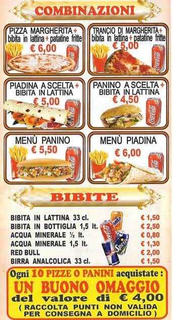 Menu di C'è pizza per te 