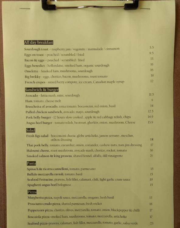 PeppercornCremorne Menu, Menu for PeppercornCremorne, Cremorne