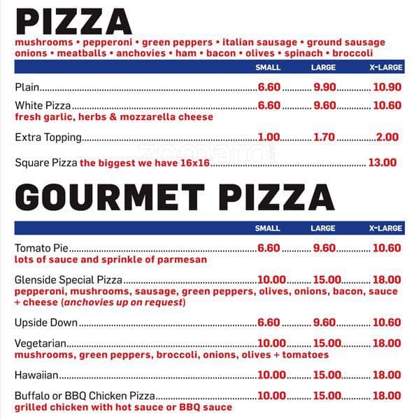 Glenside Pizza Menu, Menu for Glenside Pizza, Glenside, Montgomery