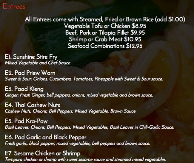 Menu at Bonsai Kitchen, modern Asian & sushi restaurant, Kannapolis