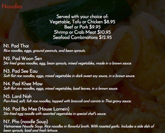 Menu at Bonsai Kitchen, modern Asian & sushi restaurant, Kannapolis