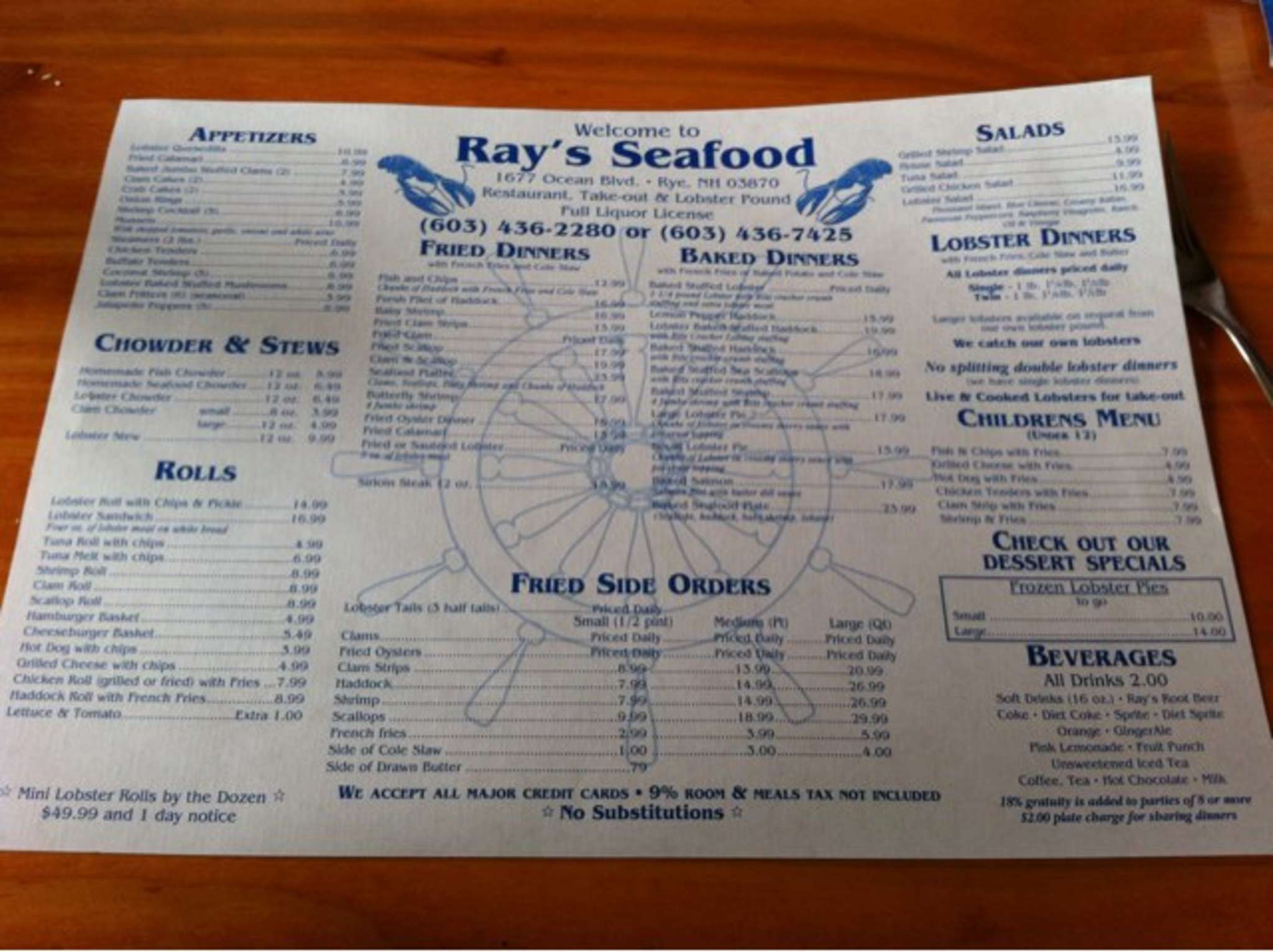 Ray's Seafood & Lobsters Menu Urbanspoon/Zomato