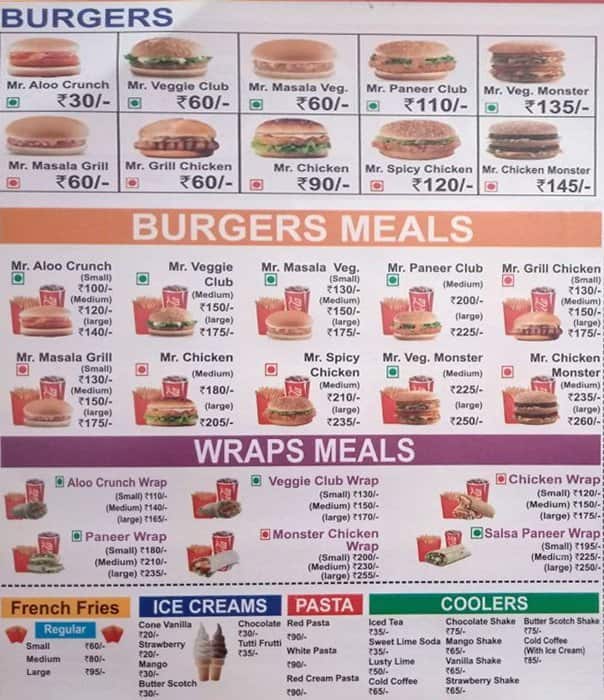 Mr Burger Menu _ Mr Burger Nb Menu – JJNU