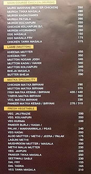 Jai Hind Lunch Home, Lower Parel menu