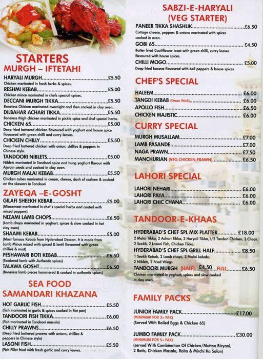 Hyderabad Chef Menu, Menu for Hyderabad Chef, East Ham, London Zomato UK