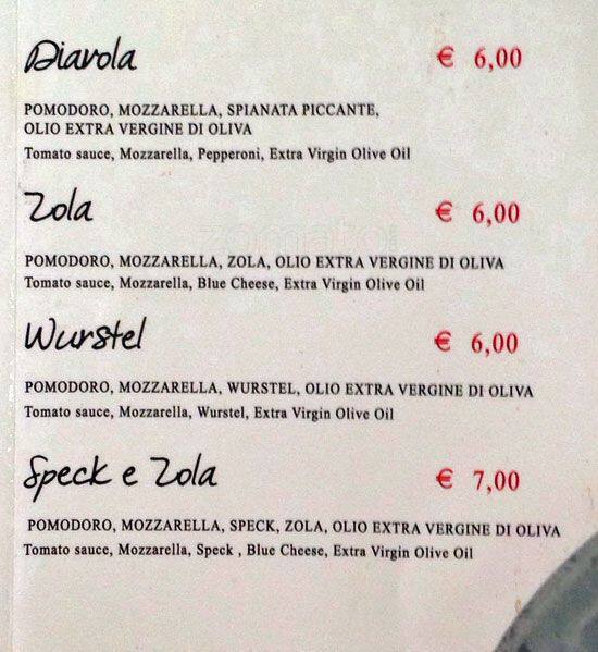 Menu di Bar Intercaffé 
