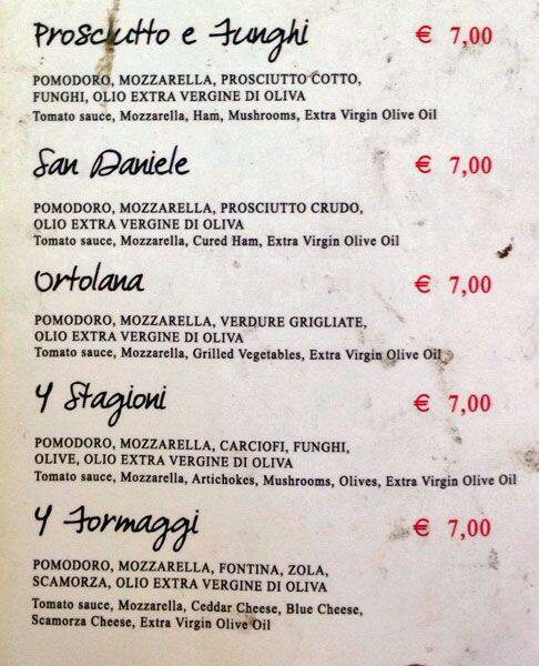 Menu di Bar Intercaffé 
