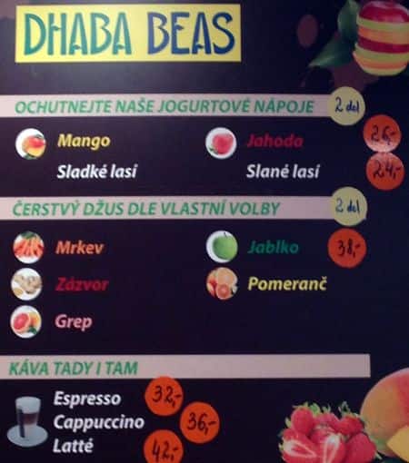 Dhaba Beas menu