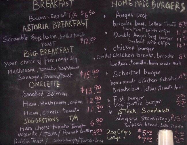 Astoria Sydney Menu, Menu for Astoria Sydney, Pyrmont, Sydney