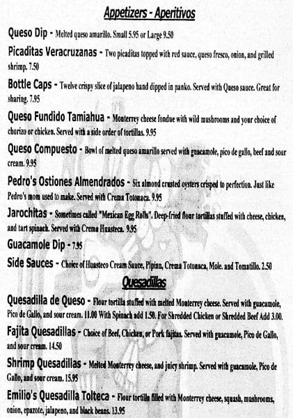 Veracruz Cafe Menu, Menu for Veracruz Cafe, Cedar Hill, Cedar Hill ...