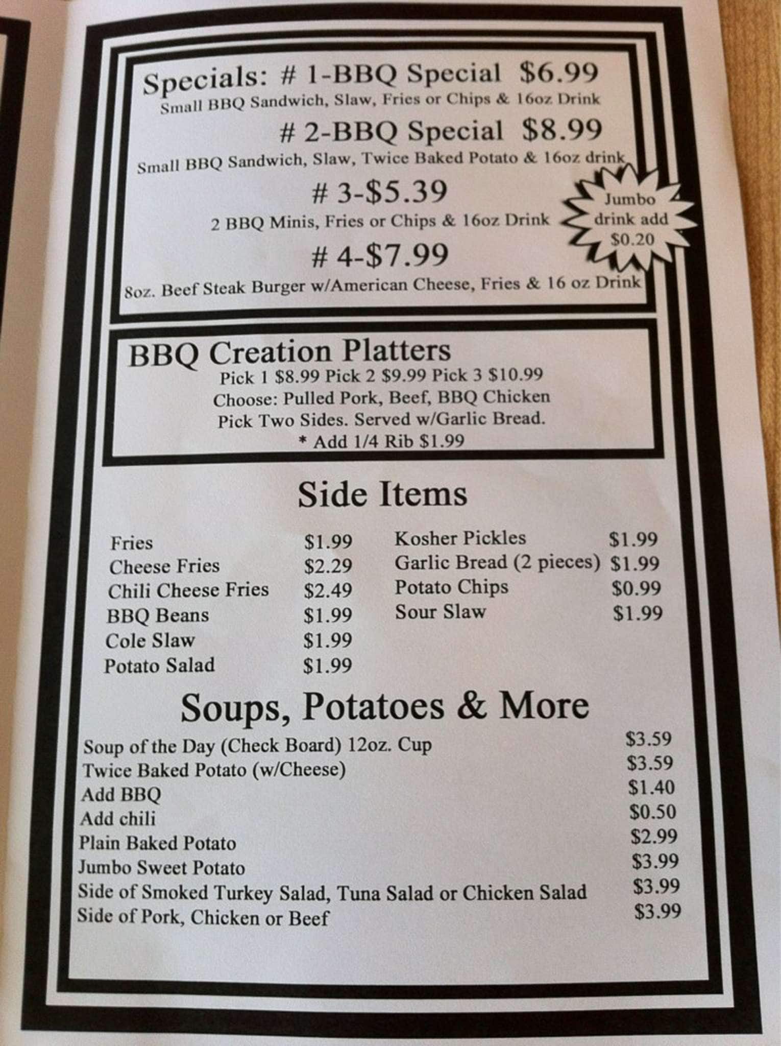 Red Pig Bar B Q Menu Menu For Red Pig Bar B Q Johnson City Johnson City