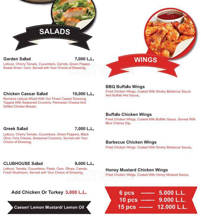 Clubhouse menu