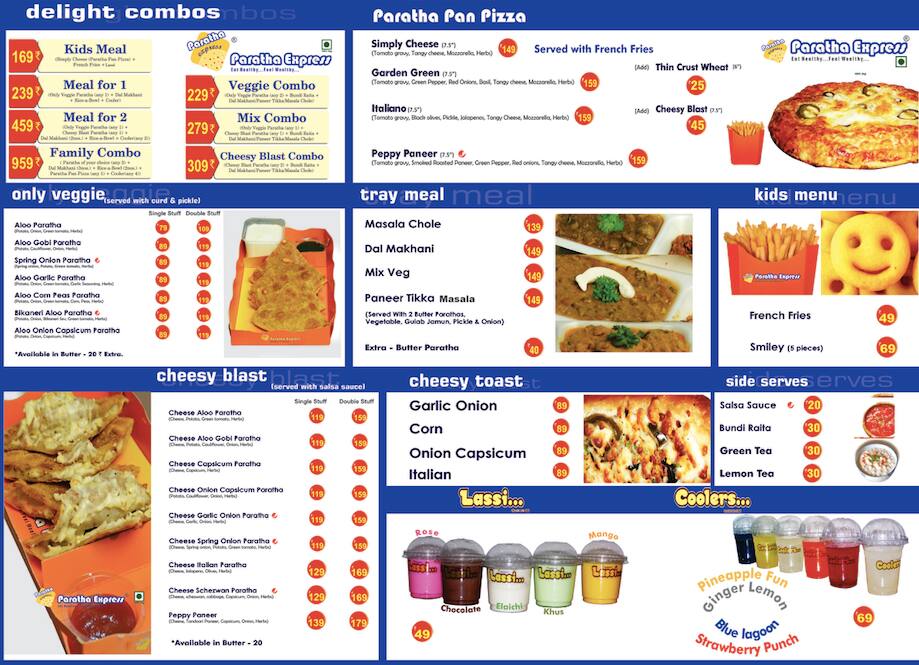 Paratha Express Menu, Menu for Paratha Express, New BEL Road, Bangalore