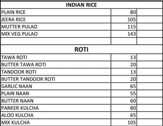 Rich Table Restaurant menu