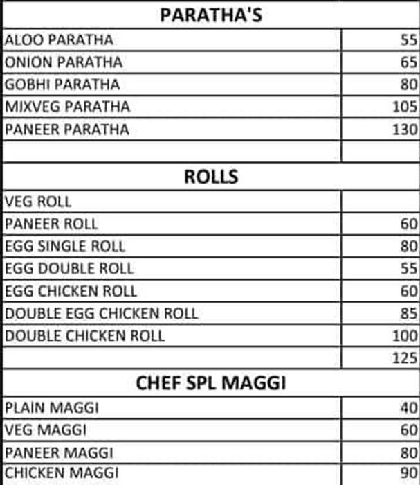 Rich Table Restaurant menu