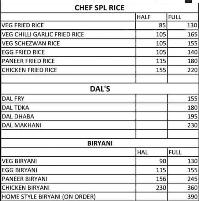 Rich Table Restaurant menu