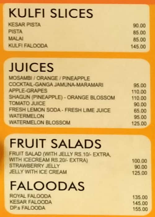 DP's Fast Food Center Matunga BUY 1 GET 1 FREE Offers menu