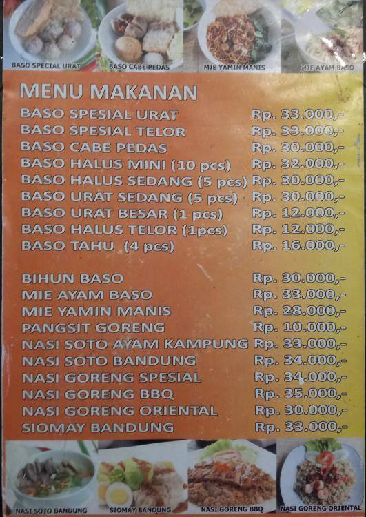 Baso Malang Oasis Menu Menu For Baso Malang Oasis Benda Tangerang