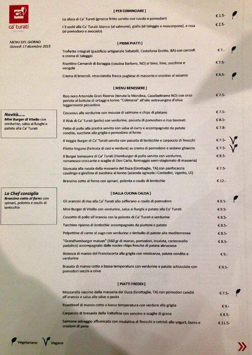 Menu di Ca' Turati 
