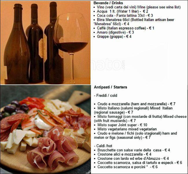 Osteria del cavaliere a roma: foto del menu con prezzi zomato italia La locanda dei cavalieri