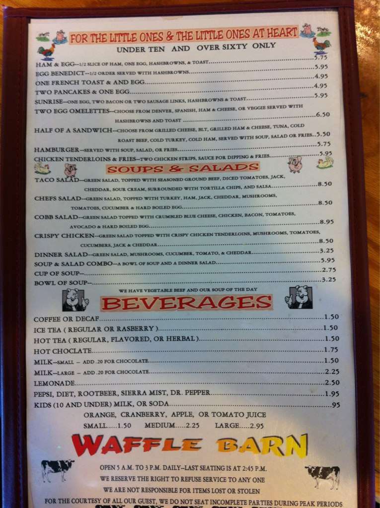 Waffle Barn Menu Menu For Waffle Barn Yuba City Sacramento