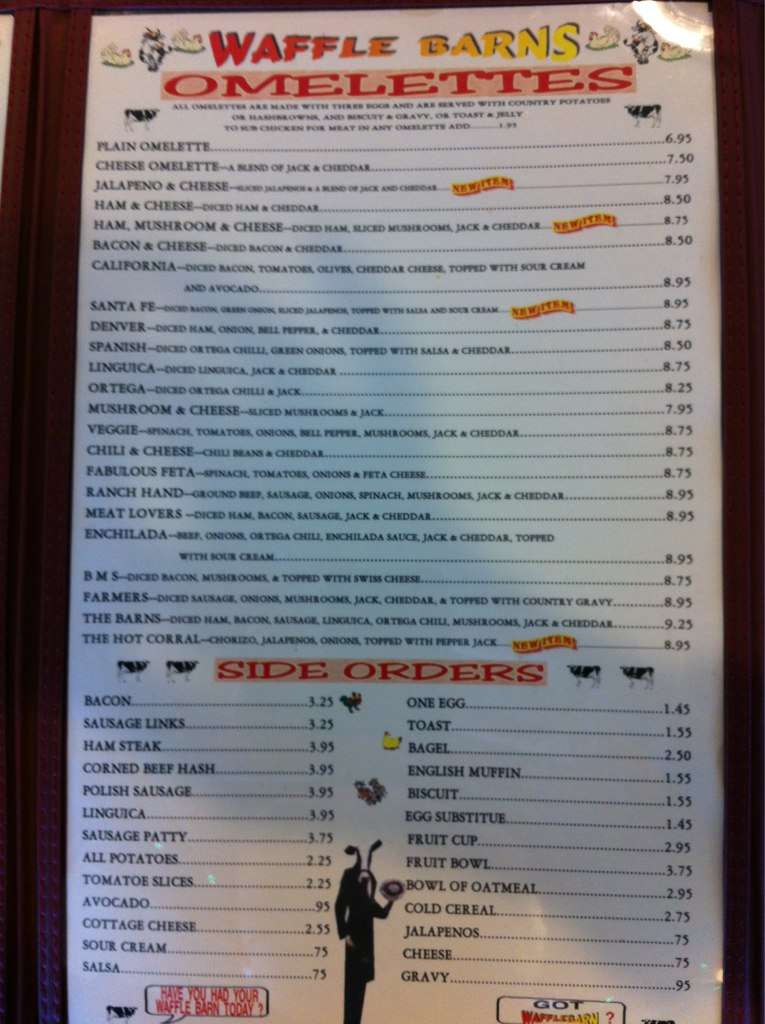 Waffle Barn Menu Menu For Waffle Barn Yuba City Sacramento