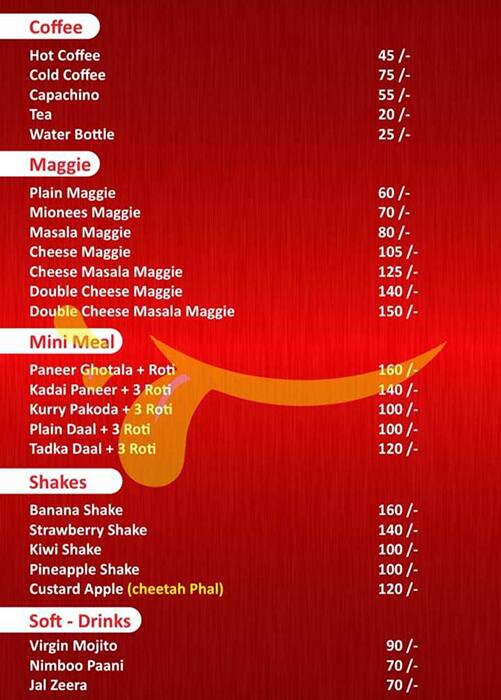 Menu at tarmal food hub, Bhopal, 1