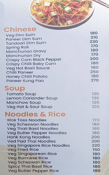 Govinda's Restaurant menu