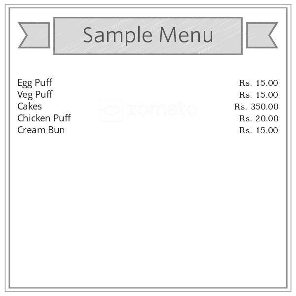 Menu at Top bakery, Hyderabad, 2398/2