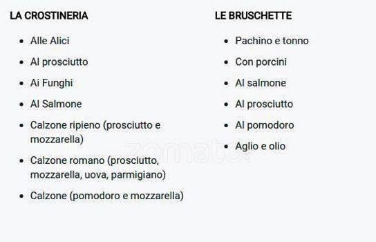 Menu di Vignola 