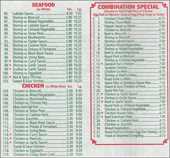 Golden Kitchen Chinese Restaurant Menu