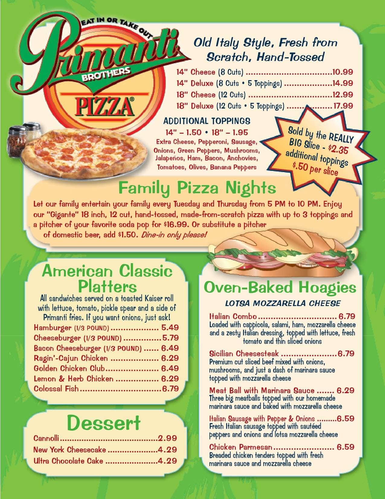 Primanti Brothers Menu Nutrition - gxkis25