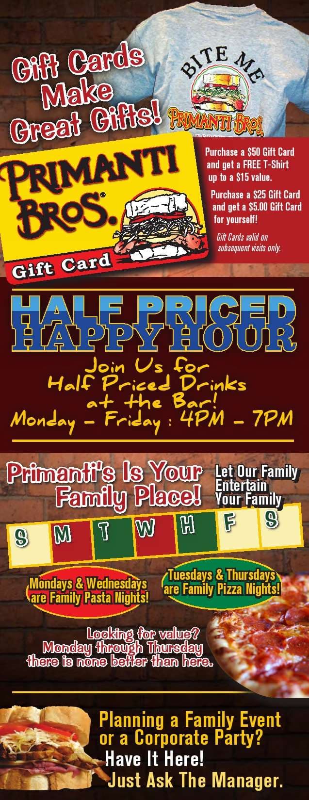 primanti brothers drink menu