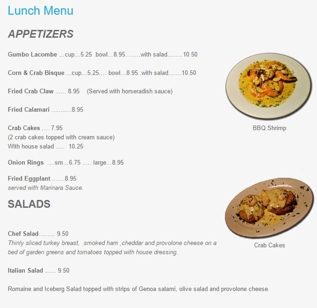 Janie Brown's Menu, Menu for Janie Brown's, New Orleans