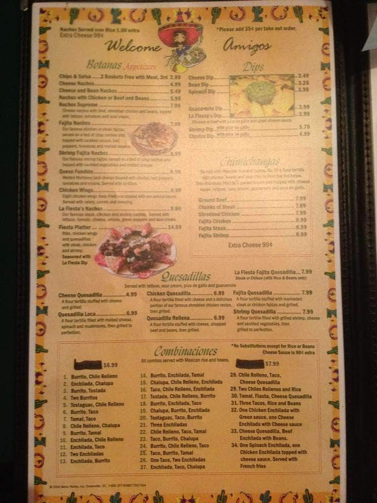 menu-at-la-fiesta-restaurant-knoxville