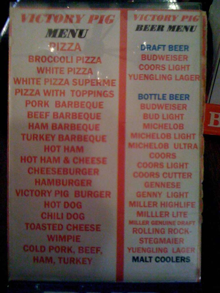 Victory Barbeque Menu, Menu for Victory Barbeque, Wyoming, Scranton